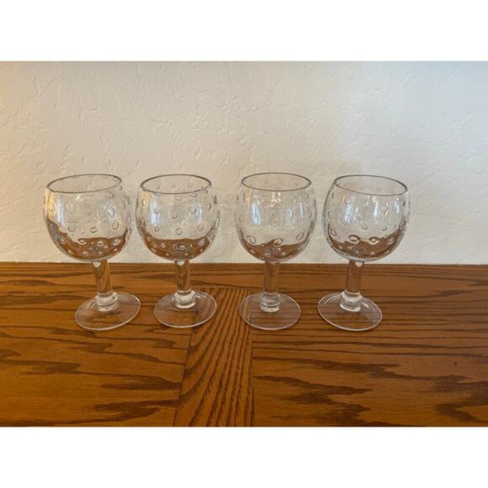 Crate & Barrel Bubble Glass goblets (4)